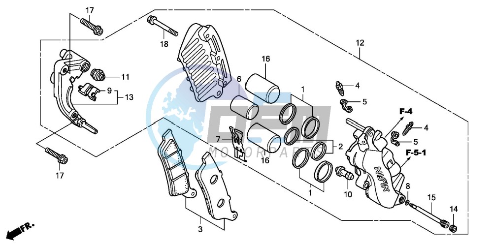 FRONT BRAKE CALIPER (FES1253-5)(FES1503-5)