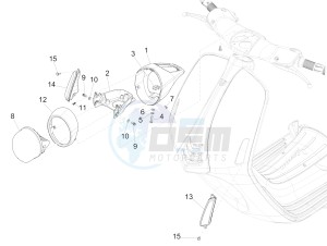 946 125 4T 3V ABS ARMANI (EMEA, APAC) drawing Front headlamps - Turn signal lamps