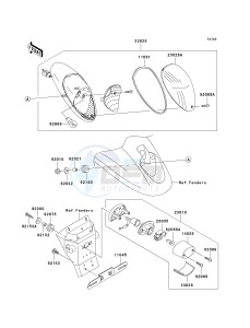 VN 1600 B [VULCAN 1600 MEAN STREAK] (B6F-B8FA) B8F drawing TAILLIGHT-- S- -