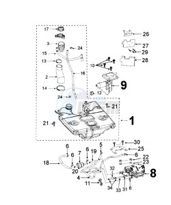 DJANGO 125 ALLURE drawing TANK AND FUEL PUMP