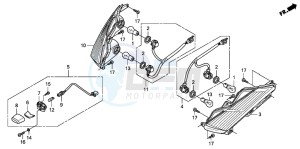 FES150A 125 S-WING drawing REAR COMBINATION LIGHT (FES1253-5)(FES1503-5)