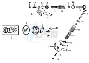 CINDERELLA - 100 cc drawing CAMSHAFT-VALVE