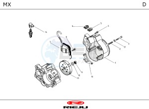 MX-RED 50 drawing ENGINE  FLYWHEEL MAGNETO