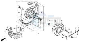 CRF80F 100 drawing REAR WHEEL