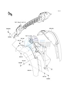 KAF 400 B [MULE 600] (B6F-B9F) B6F drawing FRONT FENDER-- S- -