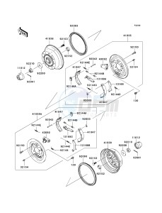 KAF 400 A [MULE 610 4X4] (A6F-AF) A9F drawing FRONT HUBS_BRAKES