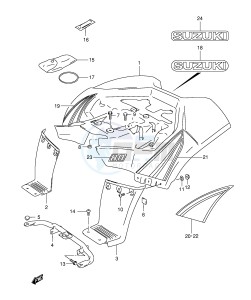 LT80 (P1) drawing REAR FENDER (MODEL K2 K3)