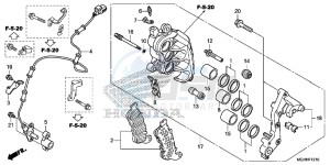 VFR1200XDH 2ED - (2ED) drawing R. FRONT BRAKE CALIPER