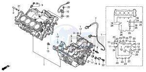 CB900F CB900F drawing CRANKCASE