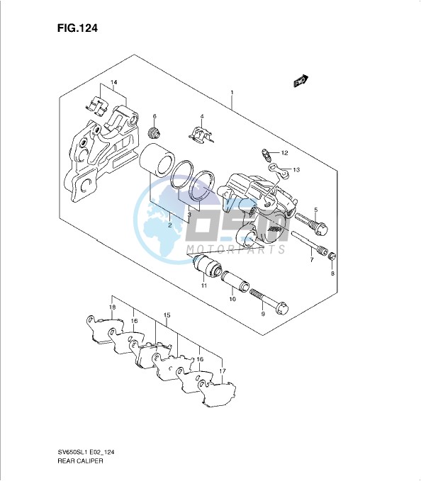 REAR CALIPER (SV650SAL1 E24)
