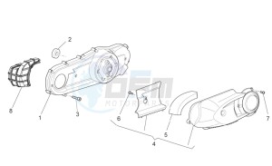 Scarabeo 125-200 Light carb. drawing Variator cover