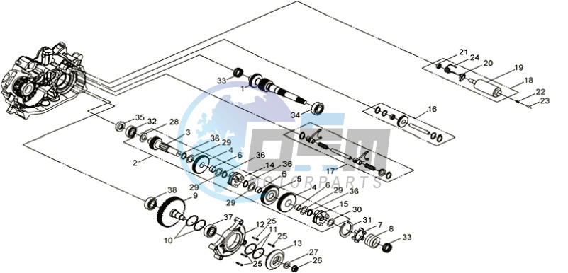 CRANKCASE - DRIVE SHAFT