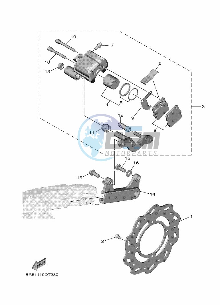 REAR BRAKE CALIPER