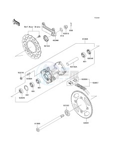 KLX 140 A [KLX140] (A8F-A9FA) A8F drawing REAR HUB