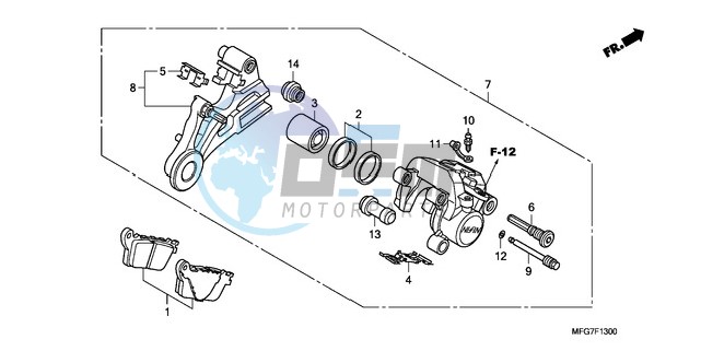 REAR BRAKE CALIPER (CB600F/F3)