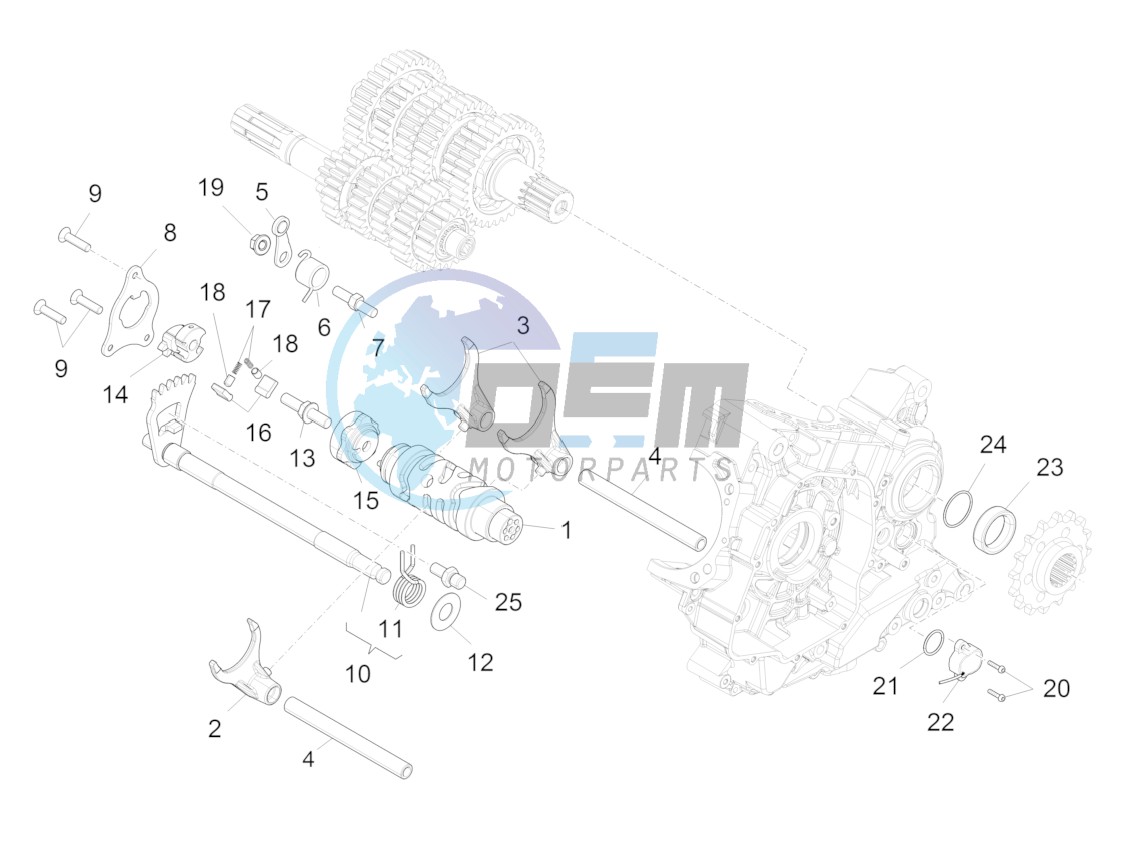 Gear box / Selector / Shift cam