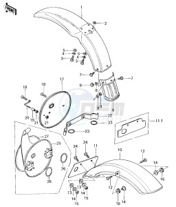 KX 125 A (A4-A5) drawing NUMBER PLATE_FENDERS -- 78-79 KX125-A4_A5- -