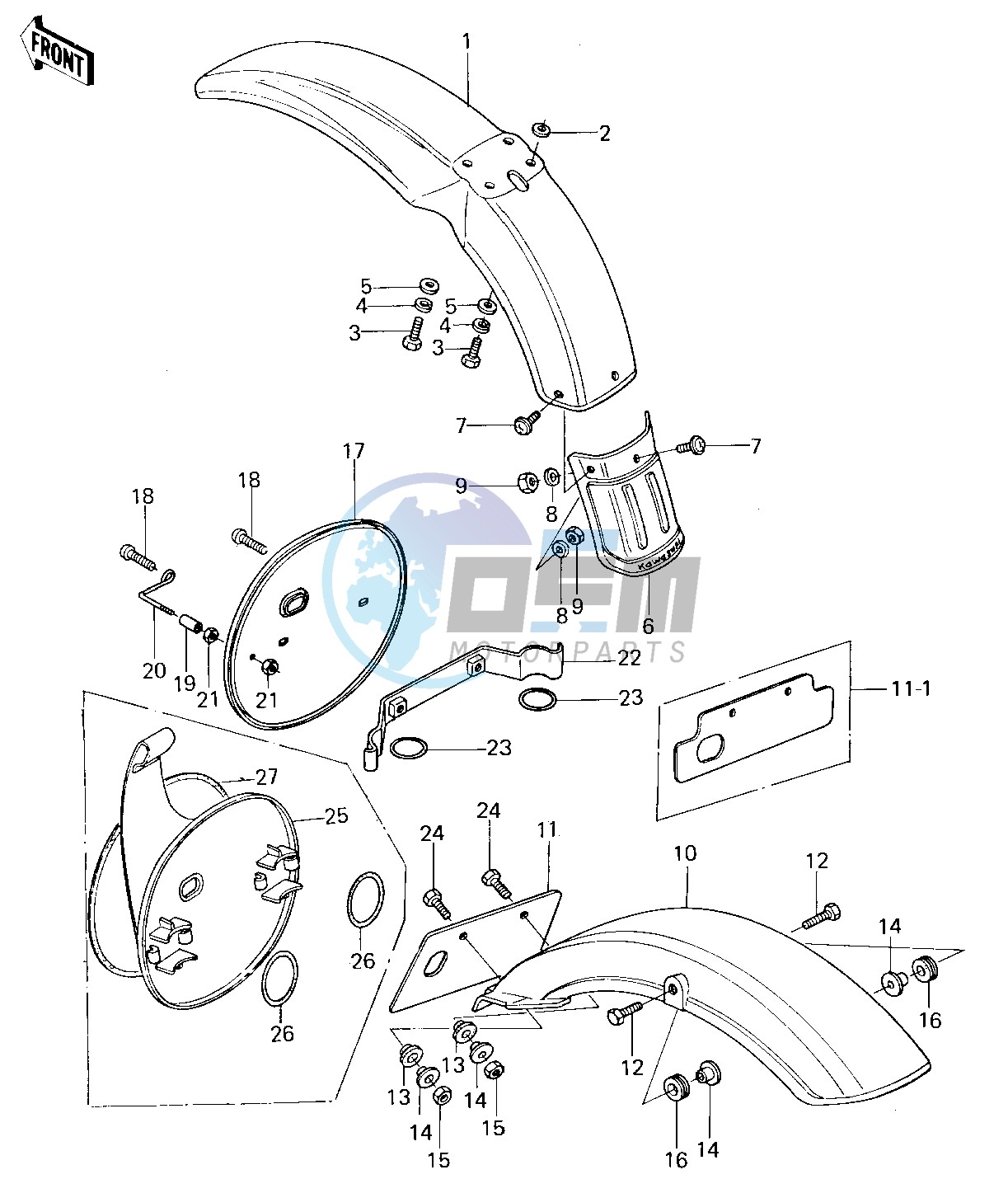 NUMBER PLATE_FENDERS -- 78-79 KX125-A4_A5- -