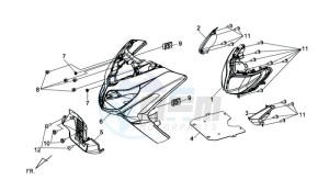 GTS 125 EFI drawing FR PLATE / HEAD LIGHT / FOOTREST