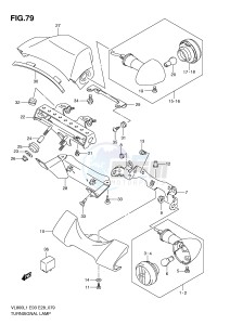 VL800 (E3-E28) VOLUSIA drawing TURNSIGNAL LAMP (VL800L1 E3)