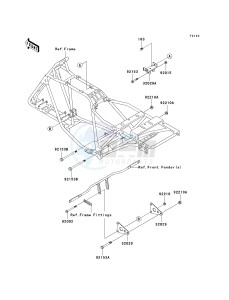 KLF 250 A [BAYOU 250] (A6F-A9F) A7F drawing ENGINE MOUNT