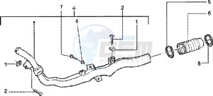 Zip 125 4T drawing Belt cooling tube - Intake tube