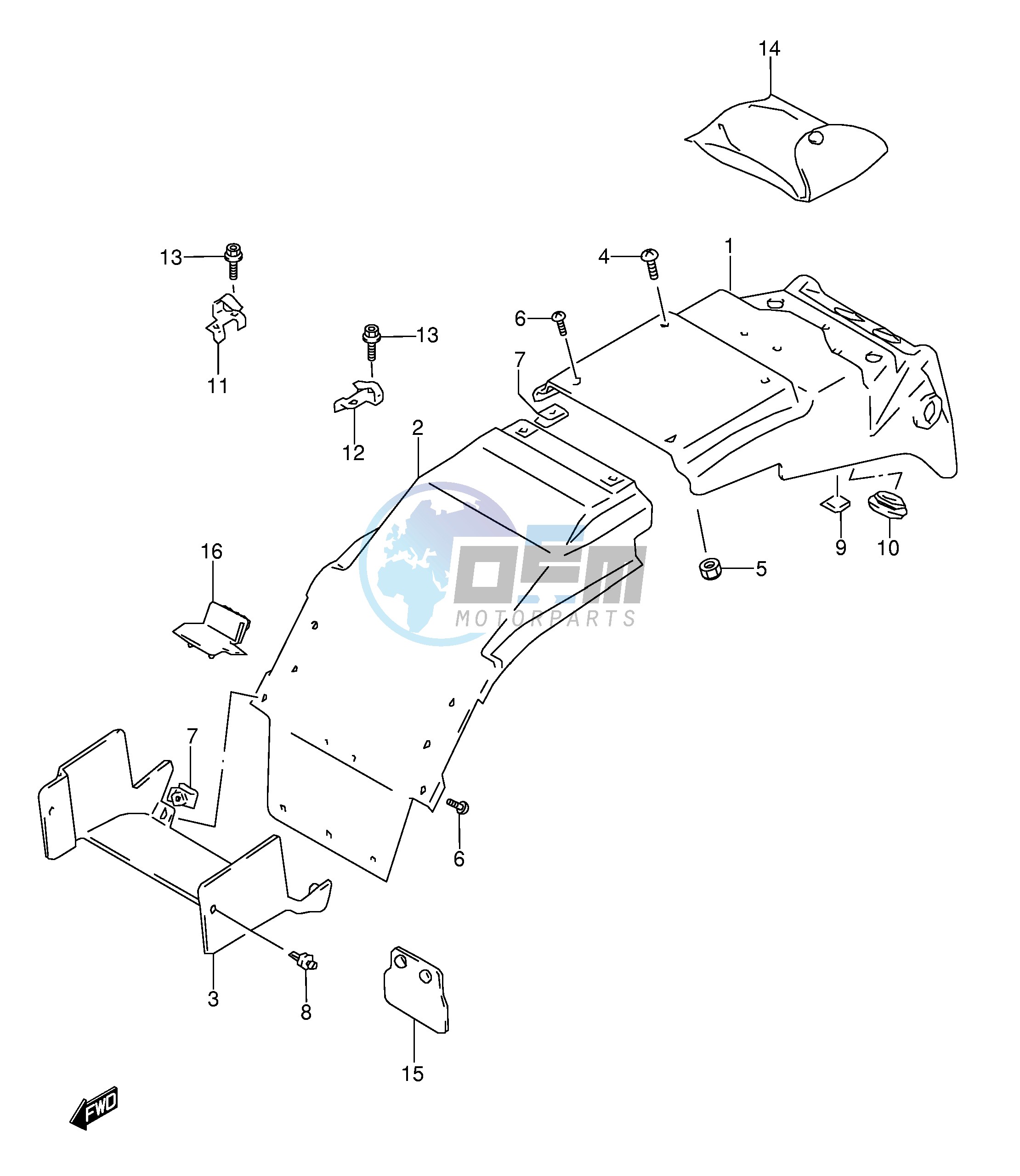 REAR FENDER (MODEL S T V W)