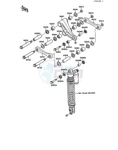 KX 125 G [KX125] (G1) [KX125] drawing REAR SUSPENSION