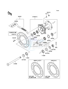 KX250 KX250R6F EU drawing Rear Hub