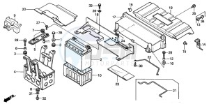 TRX350 FOURTRAX drawing TOOL BOX/BATTERY