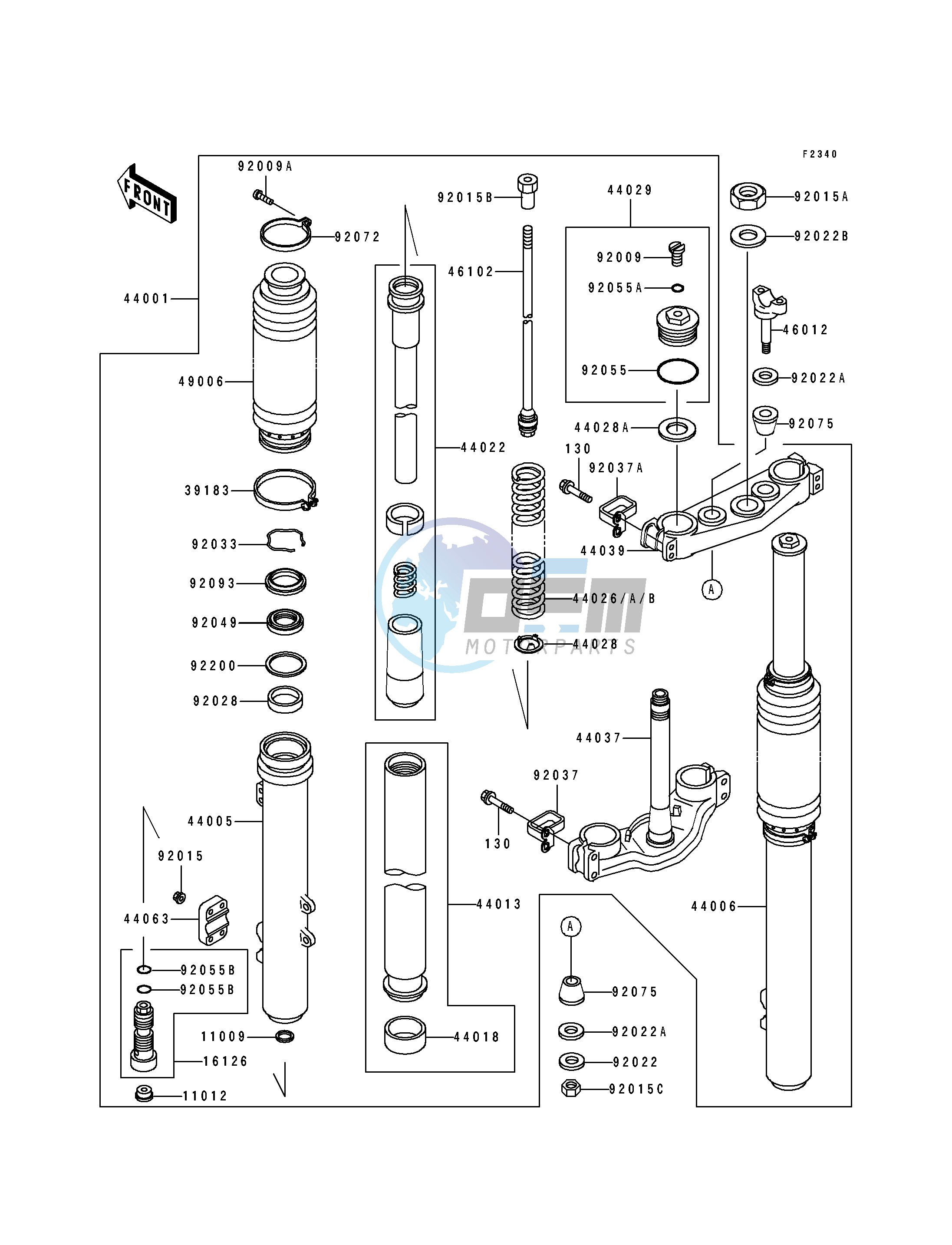 FRONT FORK -- KX500-E1- -