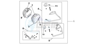 VFR8009 Europe Direct - (ED / MME) drawing 35 L PANNIER KIT GLORY RED