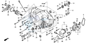 TRX350FM RANCHER 4X4 drawing FRONT CRANKCASE COVER (TRX350TE/FE)