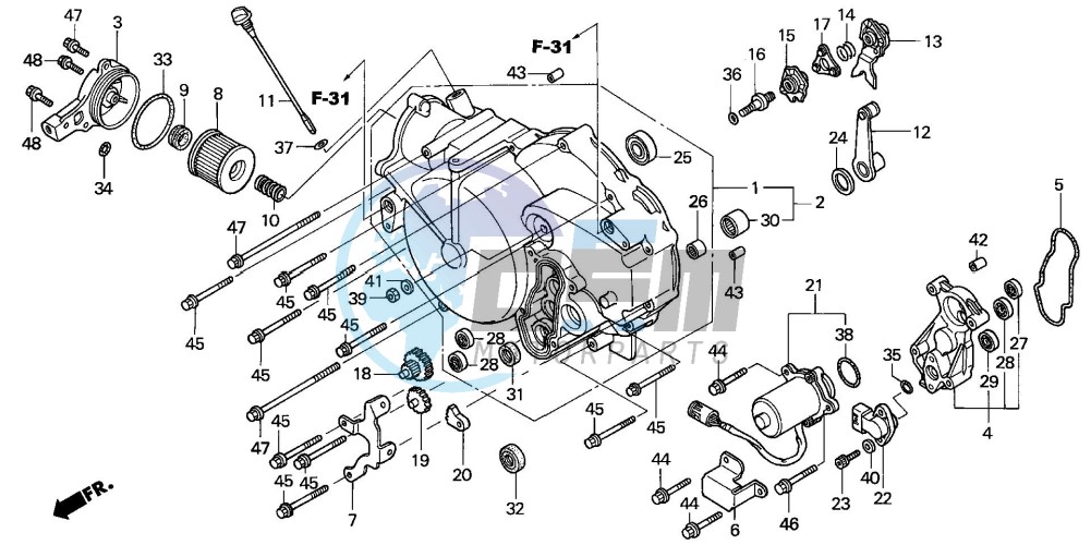 FRONT CRANKCASE COVER (TRX350TE/FE)