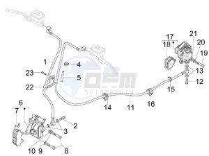 GTV 300 4T 4V ie (USA) USA drawing Brakes pipes - Calipers