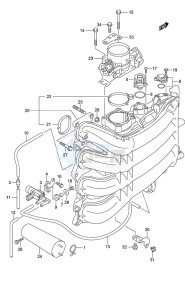 DF 175 drawing Intake Manifold/Throttle Body