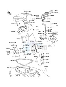 JET SKI STX-15F JT1500A8F FR drawing Hull Front Fittings