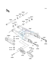 KX65 KX65ADF EU drawing Swingarm