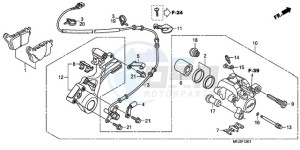 CBR600RAA BR / ABS - (BR / ABS) drawing REAR BRAKE CALIPER (CBR600RA)