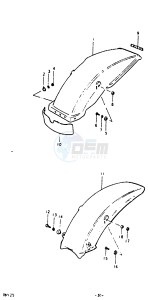 RM125 (N-T) drawing REAR FENDER