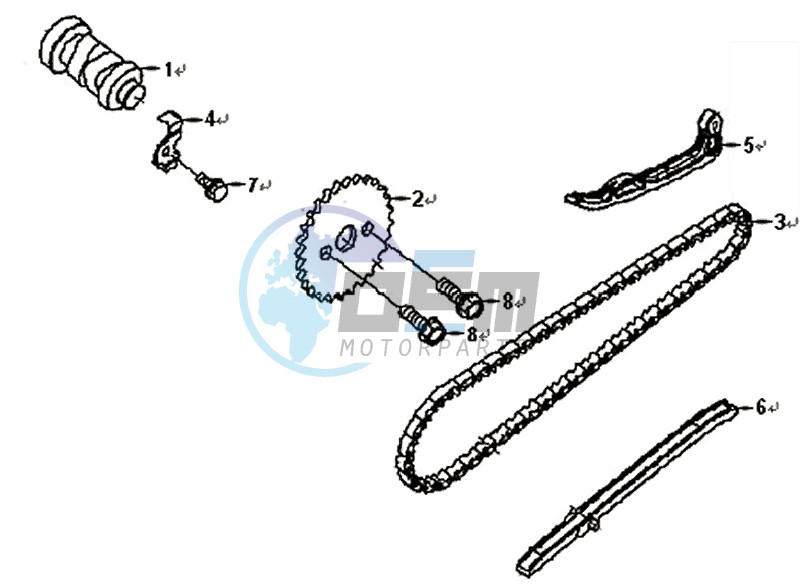 CHAIN / CHAIN TENSIONER / CHAIN GUIDE