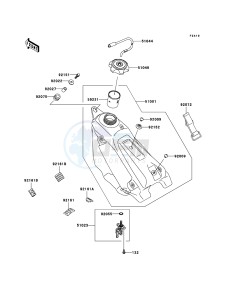 KX250 KX250R8F EU drawing Fuel Tank