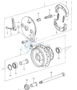 KX 125 A (A4-A5) drawing FRONT HUB_BRAKE -- 78-79 KX125-A4_A5- -