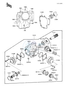 KZ 750 F [LTD SHAFT] (F1) [LTD SHAFT] drawing FRONT BEVEL GEARS