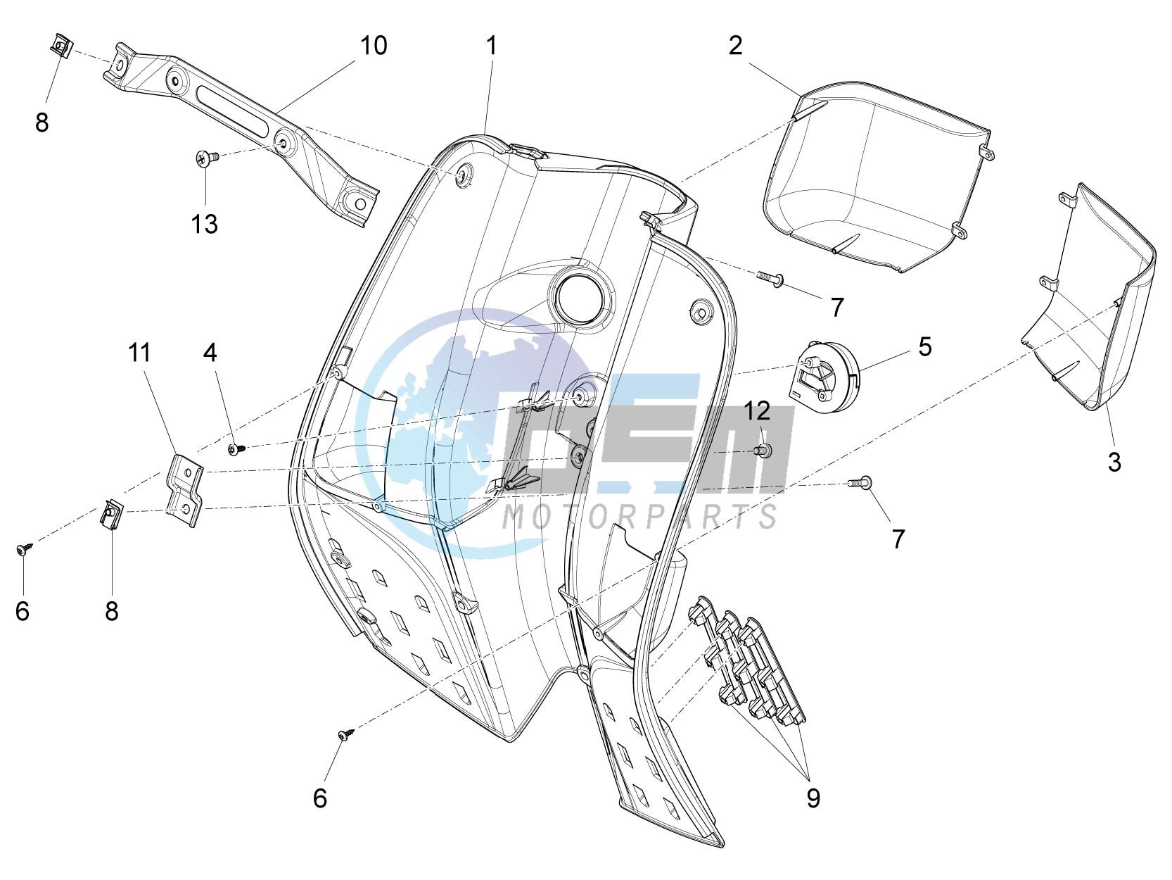 Front glovebox - Knee-guard panel