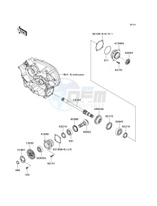 KVF 650 F [BRUTE FORCE 650 4X4I] (F6F-F9F ) F8F drawing FRONT BEVEL GEAR