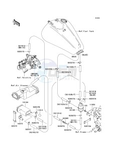 VN 1600 D [VULCAN 1600 NOMAD] (D6F-D8FA) D6F drawing FUEL EVAPORATIVE SYSTEM -- CA- -