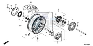 CB650FAE CB650FA 2ED drawing REAR WHEEL