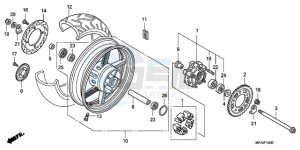 CBF1000S9 France - (F / ABS CMF) drawing REAR WHEEL