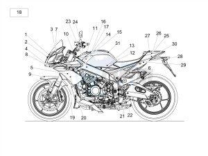 TUONO 1100 V4 FACTORY E4 SUPERPOLE ABS (NAFTA) drawing Plate set and decal